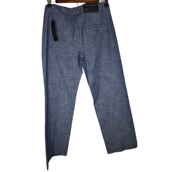 NWT Banana Republic Blake Blue Ankle Pant Womens 0 Short - Picture 2 of 8